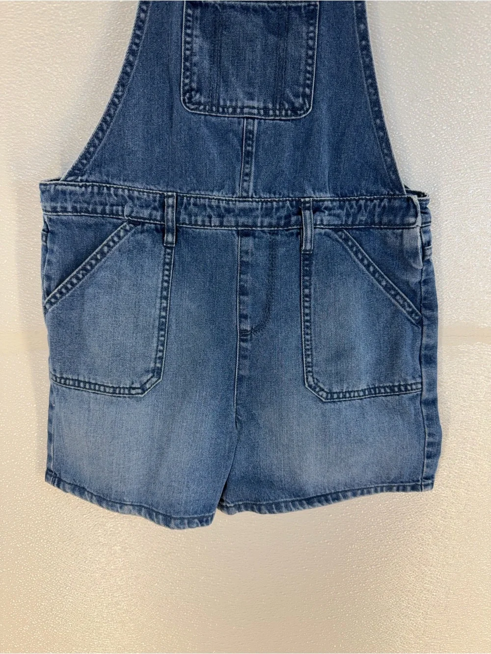 PLACE Girls Denim Short Overalls Size 12 Blue Cotton Bib Shortalls Romper
